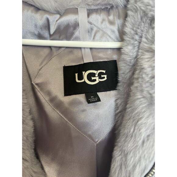 UGG Medium Mandy Faux Fur Hoodie Ii Sweater Cloudy Grey Coat Jacket - Picture 7 of 12